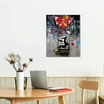 thumbnail image 2 of WERPE  Graffiti Style Banksy Wall Art Kids Balloon Street Canvas Wall Decor Funny Framed Painting Prints Gallery Package ​for Bedroom Living Room Decor Bathroom Decor 12x16 in, 2 of 4