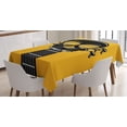 thumbnail image 1 of Ambesonne Rock and Roll Tablecloth Rectangular Table Cover, Heavy Tunes Passion, 60"x90", Yellow Grey, 1 of 3