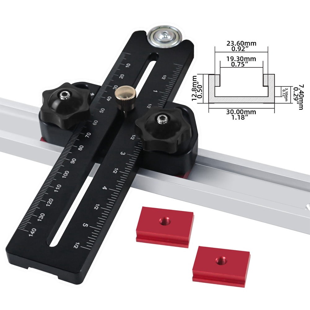 Black Thin Rip Jig Table Saw Jig Guide Fence Guide Narrow Strip Cuts Miter Slots