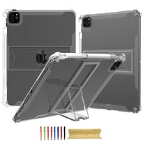 Clear Case for iPad Pro 11" 2022/2018/2020/2021/Air4/Air5, Built in Adjustable Kickstand & Pencil Holder, TPU Inner Bumper with Reforced Corners, Slim Lightweight Shockproof, Clear