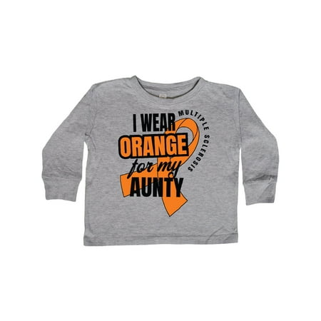 

Inktastic I Wear Orange For My Aunty Multiple Sclerosis Awareness Gift Toddler Boy or Toddler Girl Long Sleeve T-Shirt