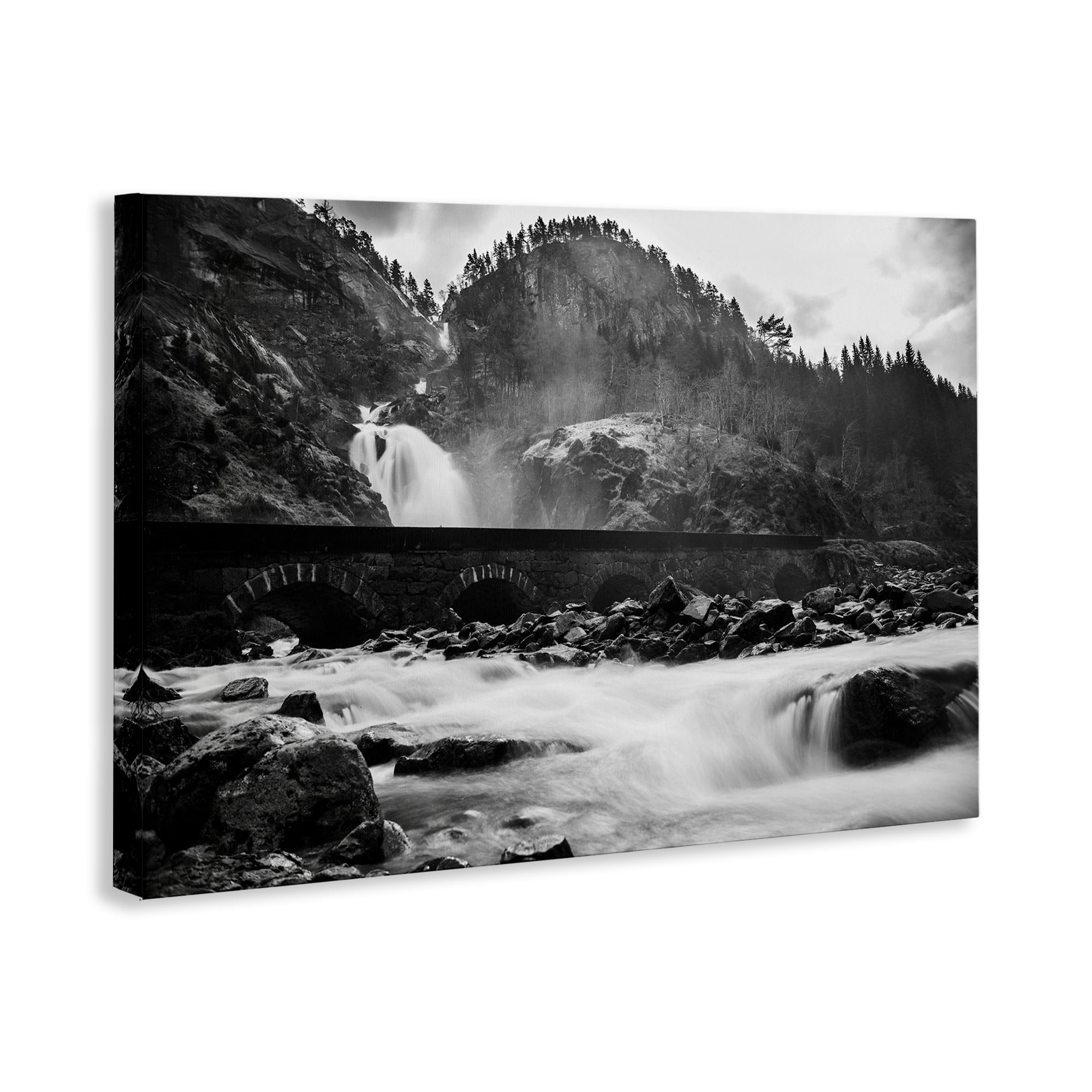 Stupell Industries Waterfall Ravine Photography Landscape & Nature Photography Wrapped Canvas Art Print Wall Art, 24 x 16
