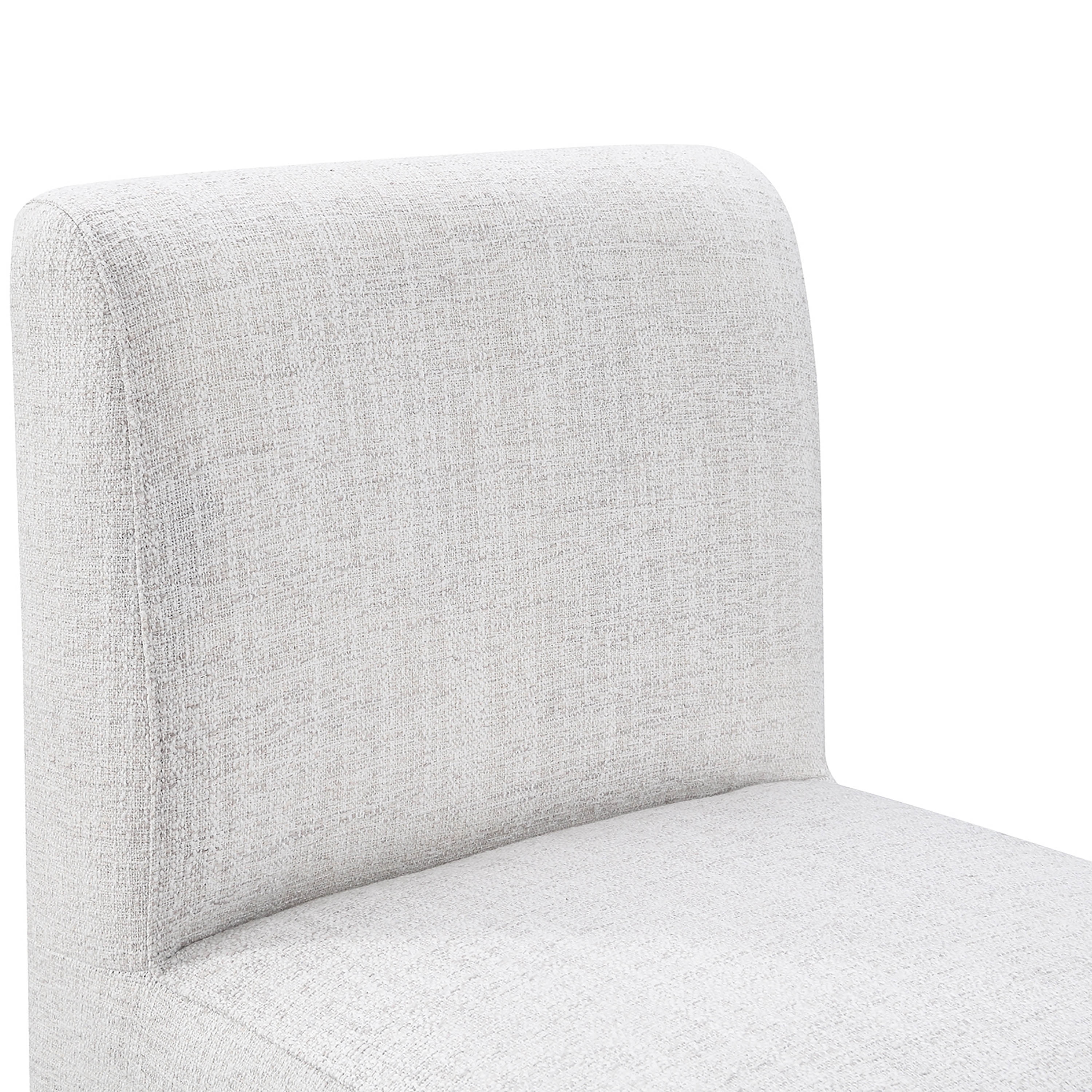 Furniture of America Jaine Modern Fabric Solid Back Dining Side Chairs with Casters, Pristine White (Set of 2)