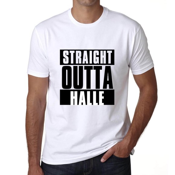 T-Shirt Graphique pour Hommes Droite Outta Halle Éco-Friendly Édition Limitée Tee-Shirt à Manches Courtes Anniversaire Vintage Cadeau Nouveauté