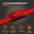 thumbnail image 3 of Dream Lighting 3.9" LED Side Marker Clearance Light,12Volts,for RV Trailer Truck Lorry Car, 6 Amber Lights & 6 Red Lights, 3 of 12