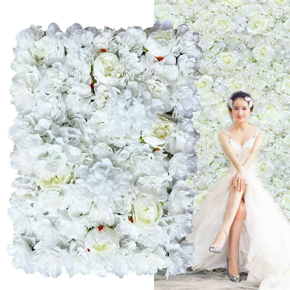 Miumaeov 6 Pcs Artificial Flower Wall Panels 24x16" 3D Flower Background for Wall Wedding Flower Decor