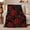 Velvet Rose Bloom, variant on Red Roses and Green Leaves on Black, Romantic Botanical Style for Rose Lovers, Classic Rose Garden Pattern and Valentine's Day Gift, Cozy Flannel Blanket for Bedroom and Guest Room, Home Decor