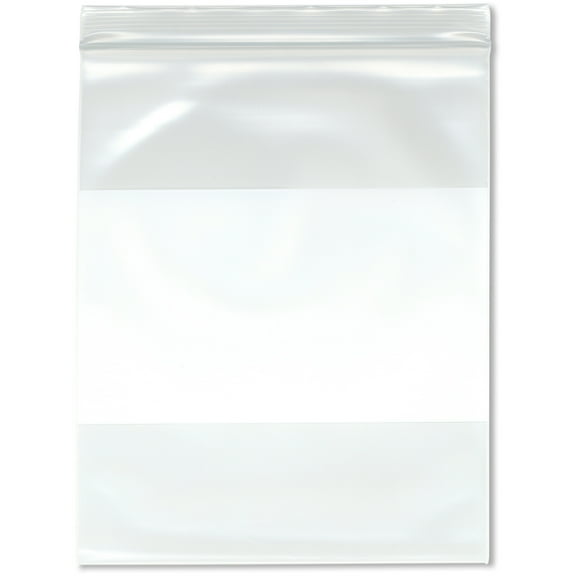 Plymor 8" x 10" (Pack of 100), 6 Mil Industrial Duty White-Block Zipper Reclosable Plastic Bags