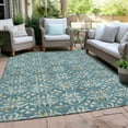 thumbnail image 6 of Addison Rugs Chantille Indoor/Outdoor Transitional Floral Teal Washable Rectangle Rug, 5' x 7'6", 6 of 6