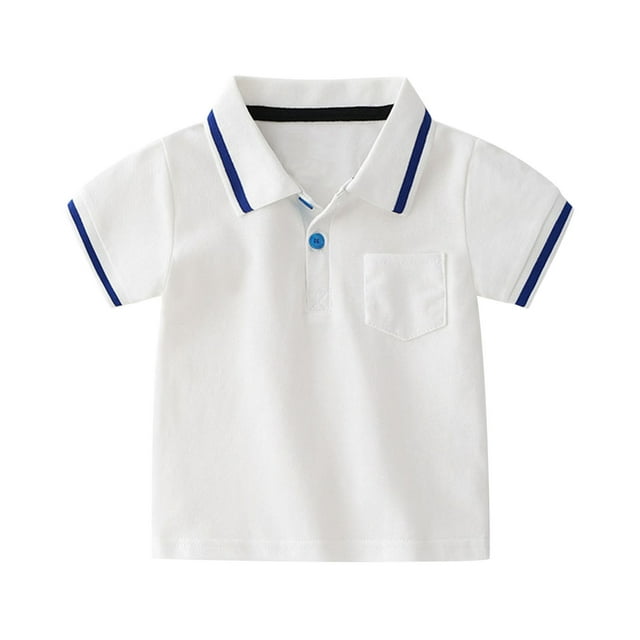 Chemises Polo Garçons T-Shirt Uni Garçons Chemises Col Enfants Garçons Manches Courtes Polo 4-5 Ans