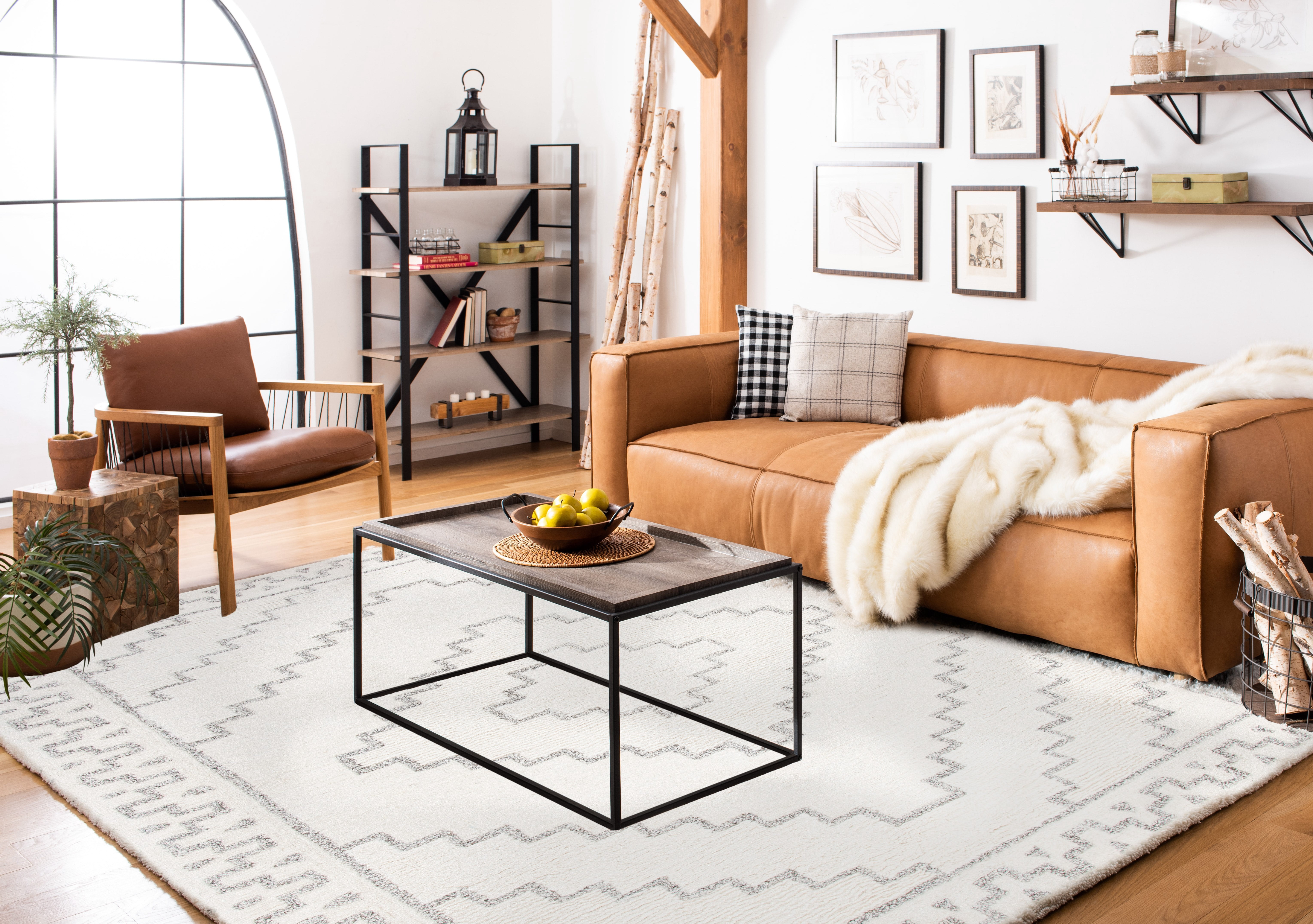 SAFAVIEH Casablanca Lidija Geometric Area Rug, Ivory/Grey, 3' x 5'