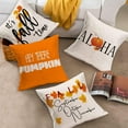 thumbnail image 5 of nukooo Hey There Pumpkin Quotes Throw Pillow Covers Aloha Autumn Harvest Cotton Linen Orange Fall Maple Leaves September Cushion Case 20x20 Inch Set of 4 (4pc Fall Time, 20x20 Inch), 5 of 6