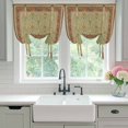 thumbnail image 4 of Boho Geometric Abstract Floral Balloon Curtains for Bedroom/Front Door/Bathroom, Vintage Ethnic Flower Textured Tie Up Curtains 63 Inch Length Kitchen Curtains Shades for Windows 46"x63", 4 of 8