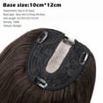 thumbnail image 5 of Benehair 100% Human Hair Extensions Clip In Topper Toupee Hairpiece Silk Base for Women Remy Hair 6"-14" Brown US, 5 of 12