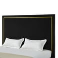 thumbnail image 6 of Inspired Home Roxana Upholstered Velvet Contemporary Queen Bed with Gold Base Frame, Black, 6 of 9