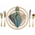 thumbnail image 2 of Nawy Gold and Blue Abstract Art Polyester Cloth Napkins for Dining Table Kitchen Daily Party Housewarming Farmhouse Decor 6 PCS, 2 of 7