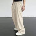 thumbnail image 2 of Nokdvo Men Baggy Sweatpants Fashion 2025 Drawstring Elastic Waist Wide Leg Sweatpants Fall Winter Baggy Casual Long Pants with Pocket,Beige 3XL, 2 of 7