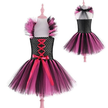 Costumes For Christmas Party AkoaDa Latest Girls Halloween Witch Costume Cosplay Children Witch Party Dresses For Birthday Christmas Girl Dresses ()
