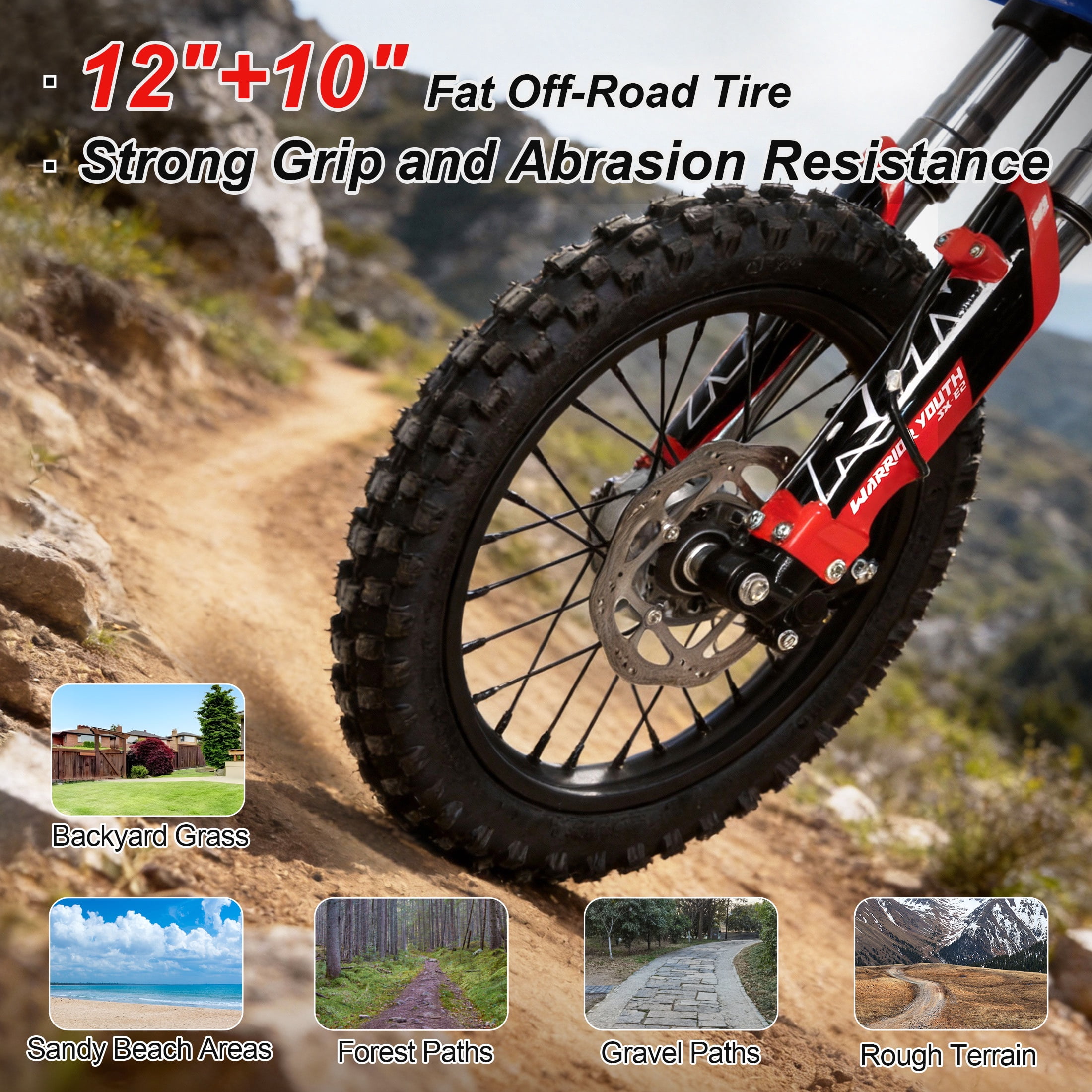 RFN Electric Dirt Bike Peak 2000W 48V 15Ah Electric off-Road Motorcycle Teens & Adults, Max 30MPH & 22Nm Torque Mountain Dirt Bike for Age 12+