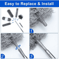 thumbnail image 6 of 8 in 1 Microfiber Dusters with Extension Pole, Microfiber Feather Duster Kit with 100"" Extension Pole for Cleaning Ceiling, Corner,Fan, 6 of 9