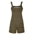 thumbnail image 6 of Women's Sleeveless Romper Jumpsuit - Loose Striped Summer Casual Overalls with Pockets & Adjustable Straps ,Army Green,L, 6 of 8