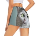 thumbnail image 2 of Uemuo Funny Cat Pattern Women's Athletic Shorts High Waisted Running Shorts with Liner Pockets Gym Elastic Workout Shorts-XX-Large, 2 of 9