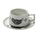 thumbnail image 1 of Juego de taza de té y platillo de cerámica estilo vintage, único, elegante y versátil. Blanco, 1 of 9