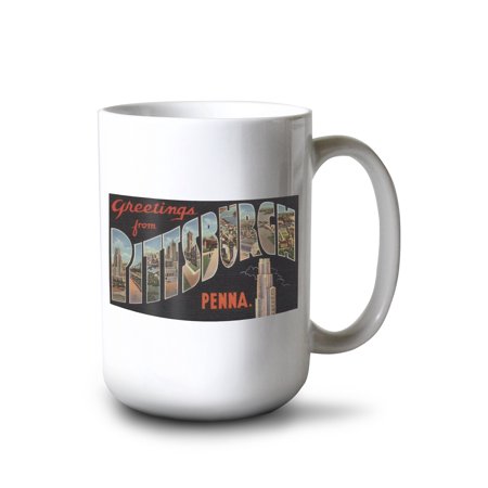 

15 fl oz Ceramic Mug Greetings from Pittsburgh Pennsylvania Dishwasher & Microwave Safe