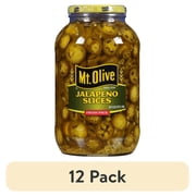 (12 pack) Mt Olive Jalapeno Slices, 64 fl oz Jar