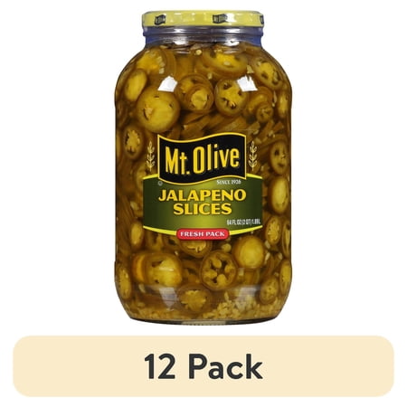 (12 pack) Mt Olive Jalapeno Slices, 64 fl oz Jar