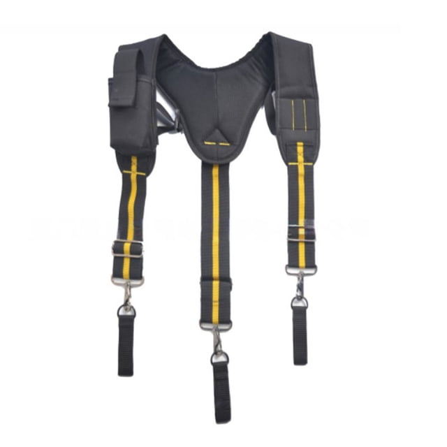 Transemion Black Y-Shape Tool Belt Suspender Multi-pocket Adjustable Strap For Heavy Duty Work Tool Belts