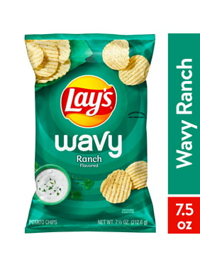 Lay's Wavy Potato Chips, Ranch Flavor, 7.5 oz Bag