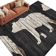 thumbnail image 3 of 6x9 Washable Area Rug, Retro Texture Non-Slip Large Rectangle Rug for Living Room Dining Room, Brown Bear Modern Silhouette Indoor Floor Mat for Home Decor, 3 of 9