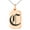 Rose, variant on Stainless Steel Letter C Initial Old English Monogram Engraved Small Rectangle Dog Tag Charm Pendant Necklace