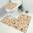 thumbnail image 2 of Colorful Mushroom Assortment Beige Pattern Bathroom Rugs Sets 3 Piece,Toilet Cover Set,Absorbent Non Slip Bathroom Mats Sets with U-Shaped Contour Rug Toilet Rug Set, 2 of 5