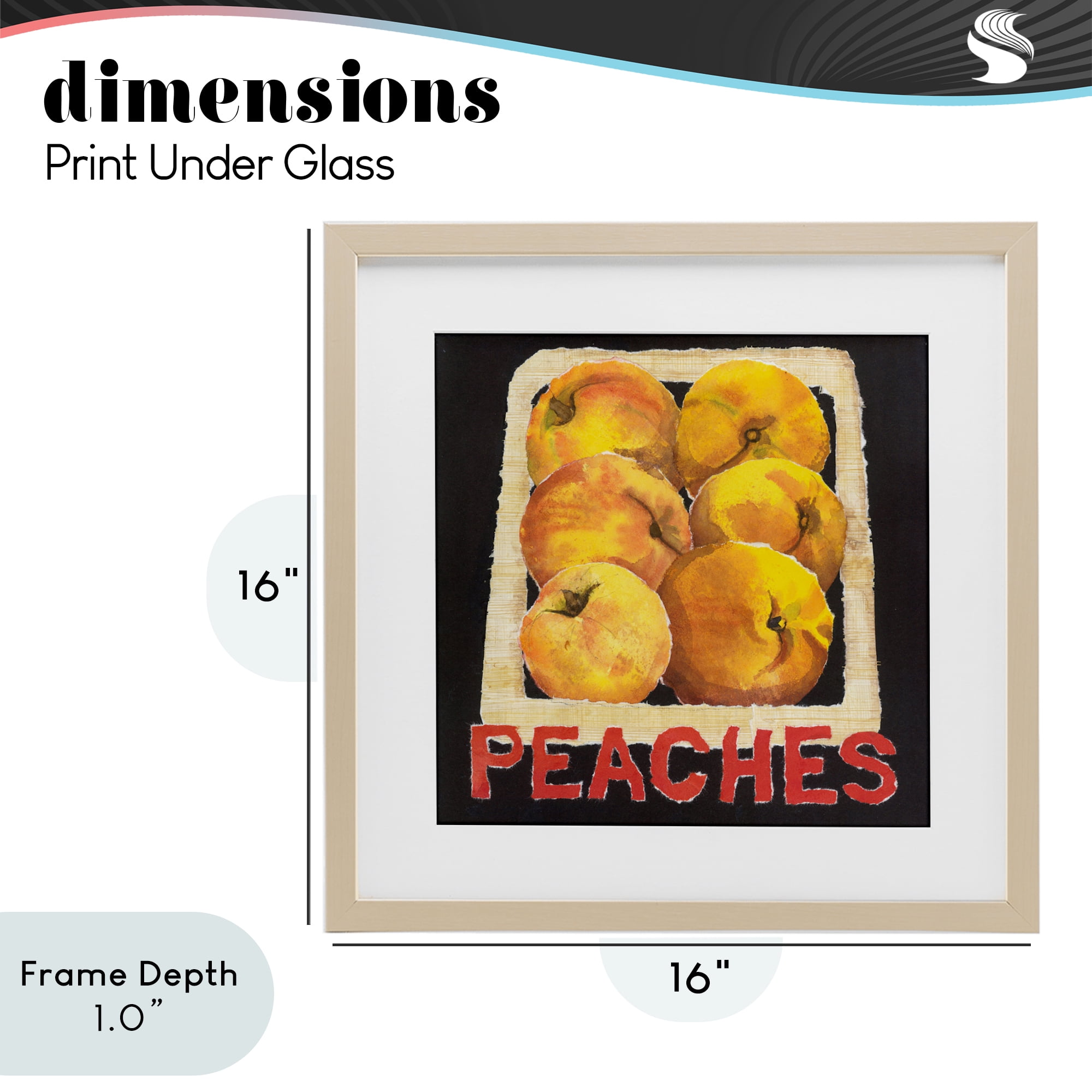 Stupell Industries Collaged Garden Peaches Birch Framed Print Under Glass, design by Nancy Overton