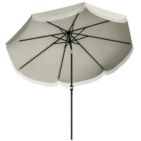 Hyxoo 9FT Patio Umbrella UPF 30 Vented Market Umbrella-Light Gray