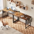 thumbnail image 6 of CONCETTA 47 Inch Computer Writing Desk with Storage Bag, Steel Frame for Home Office Study, Brown, 6 of 8