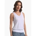 thumbnail image 2 of Women V Neck Tank Tops Summer Sleeveless Casual Tops Loose Fit Banded Bottom Shirts, 2 of 6