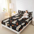 thumbnail image 3 of Feelyou Boho Gothic Ghost Bed Sheets, Vintage Groovy Wildflower Full Size Sheets, 4 Pieces, 1 Flat Sheet, 1 Fitted Sheet and 2 Pillowcases, 3 of 5