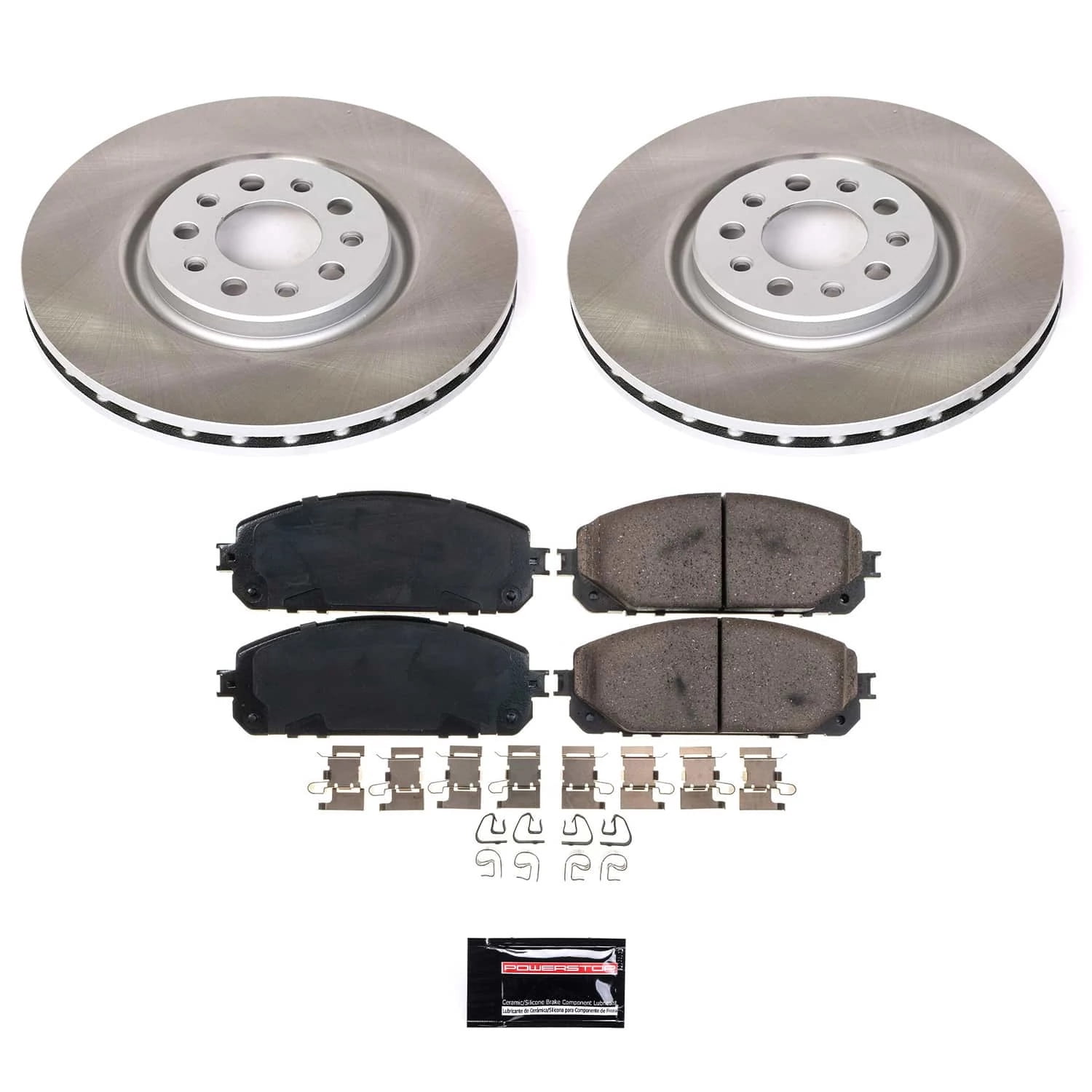 PowerStop Front Semi-Coated Rotor and Low-Dust Ceramic Brake Pad Kit SC6540