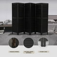 thumbnail image 4 of Dovelina 6 Panel Room Divider, 5.6Ft, Freestanding Louvered Folding Privacy Screen, Black, 4 of 7