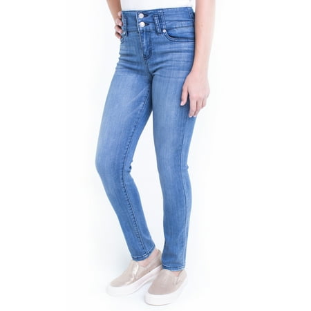 Worn Jeans Button Fly Jeans - Girls' 2 Button High Rise Skinny Jeans