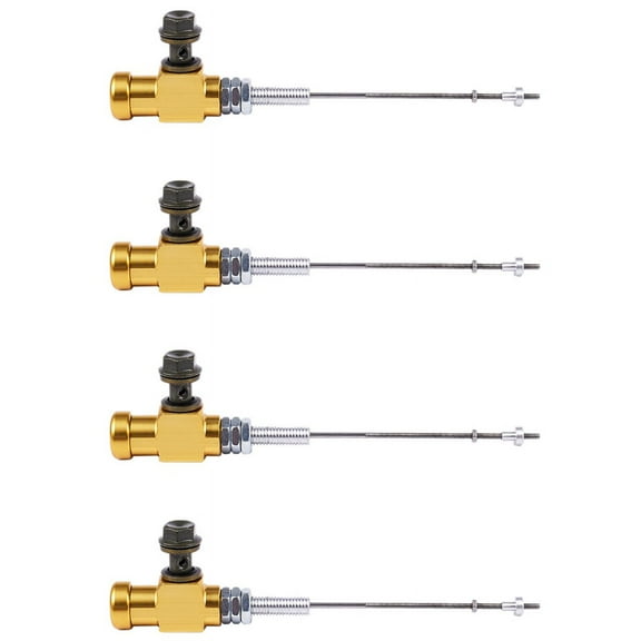 4X Motorcycle Hydraulic Clutch Master Cylinder Rod Brake Pump M10X1.25mm Aluminum Gold