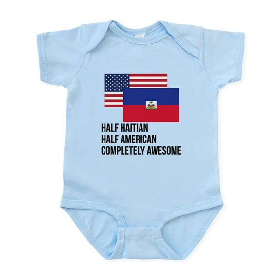 CafePress - Half Haitian Completely Awesome Body Suit - Baby Light Bodysuit, Size Newborn - 24 Months