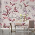 thumbnail image 4 of Pink Boho Flowers Wallpaper , Fall Leaves Pastel Colors Wallpaper, 4 of 5