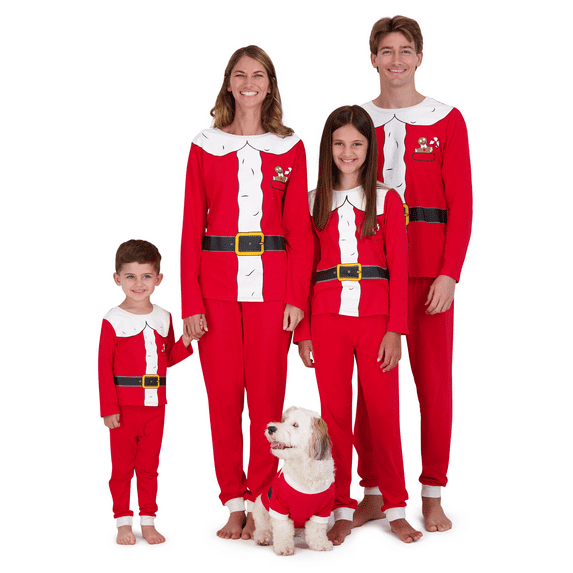 Holiday Hype Festive Christmas Family Pajama Set, Santa Suit, X-Small