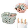 thumbnail image 2 of Colorful Plastic Clothespins with Storage Basket, Windproof Laundry Drying Clips for Indoor/Outdoor Use (10x13x7.5cm), 2 of 6
