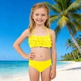 thumbnail image 2 of Staki Bikini for Teens Girls Swimsuit Bikini Set 2 Piece Bathing Suits Criss Cross Swimwear 3-9Y 10-12Y(Yellow,3-4 Years), 2 of 4