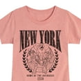 thumbnail image 3 of Marvel The Avengers - NYC - Toddler And Youth Girls Fitted Short Sleeve Graphic T-Shirt, 3 of 5